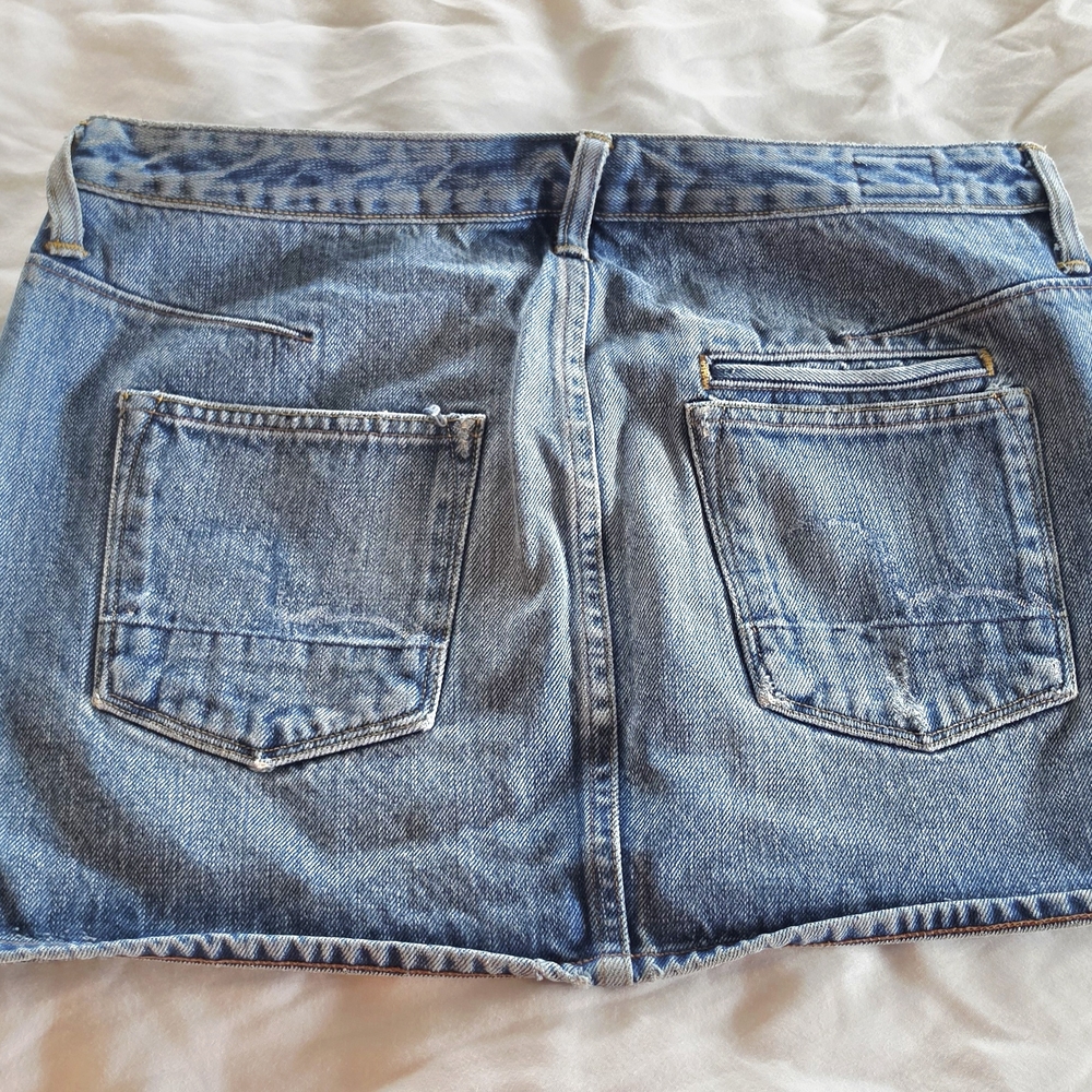 Evisu Light Blue Denim Mini Skirt